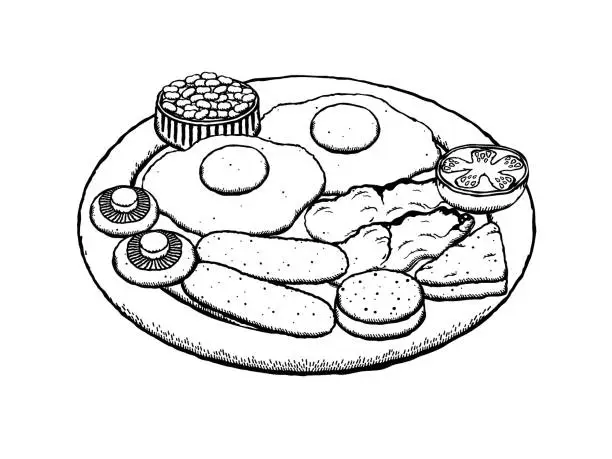 Vector illustration of English Breakfast