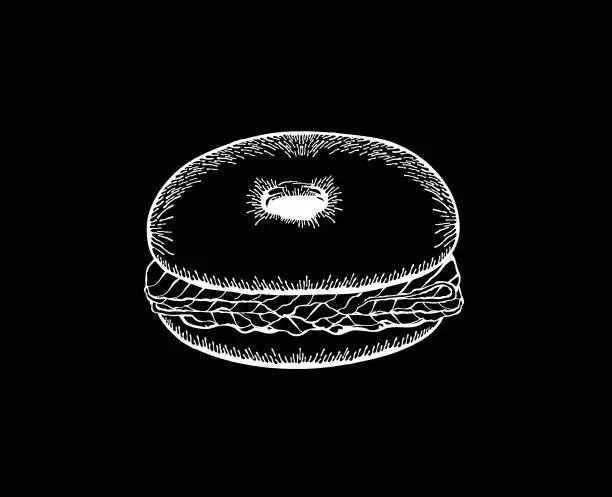 Vector illustration of Salt Beef Bagel