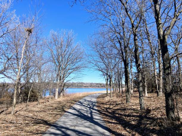 lago zorinsky a omaha, nebraska - nebraska landscape midwest usa landscaped foto e immagini stock