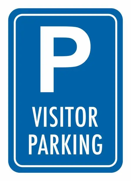 Vector illustration of Parking is allowed for visitors only
