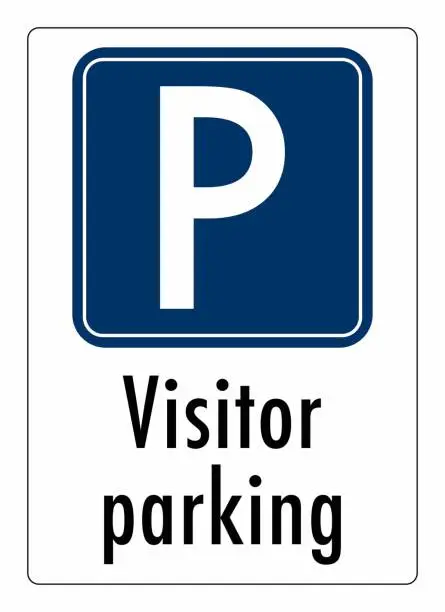 Vector illustration of Parking is allowed for visitors only