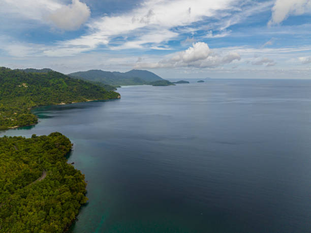 Coast Weh Island. Indonesia. Coast of Weh island with rainforest and jungle. Aceh, Indonesia. sabang beach stock pictures, royalty-free photos & images