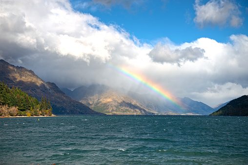 Rainbow over Lake Wakatipu, Queenstown, Otago