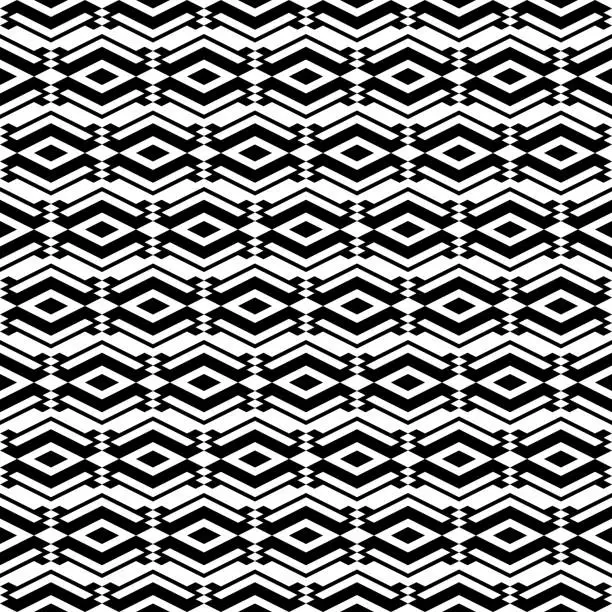 Vector illustration of Seamless pattern. Rhombuses, figures wallpaper. Ethnic motif. Geometric backdrop. Digital paper, textile print, web design, abstract. Geometrical background. Diamonds, shapes ornament. Vector artwork