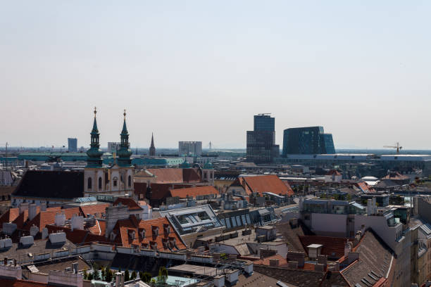The roof top of the historical buildings in center Vienna, Austria.