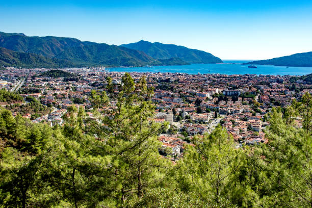 View of Marmaris from behind the red pines