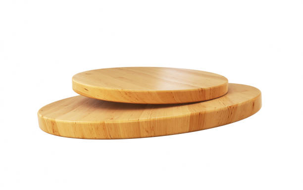 istock Podium Wooden white clipping path 2021251716