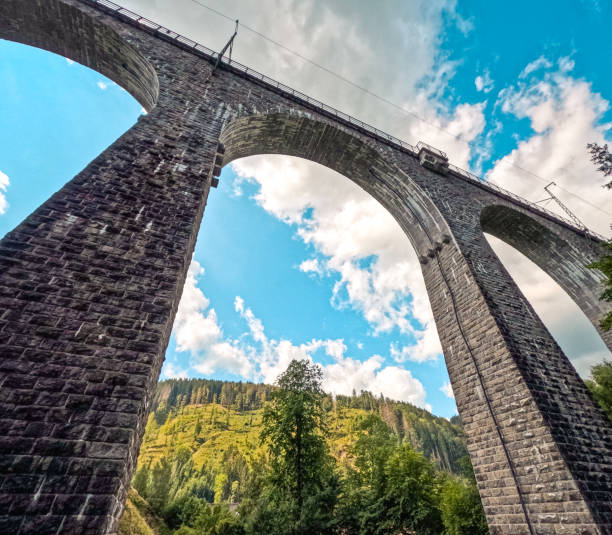 the ravenna bridge in the black forest in germany - ancient forest arch architecture imagens e fotografias de stock