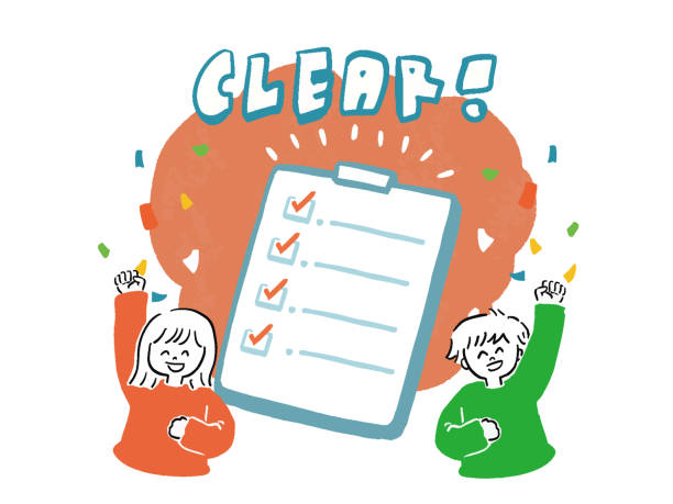 CLEAR! Checklist binder and hand-drawn pop illustration of men and women CLEAR! Checklist binder and hand-drawn pop illustration of men and women 文章 stock illustrations