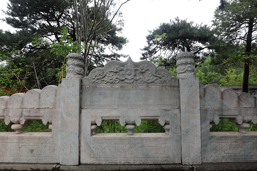 Chinese classical rock architectural landscape in Beijing Botanical Garden