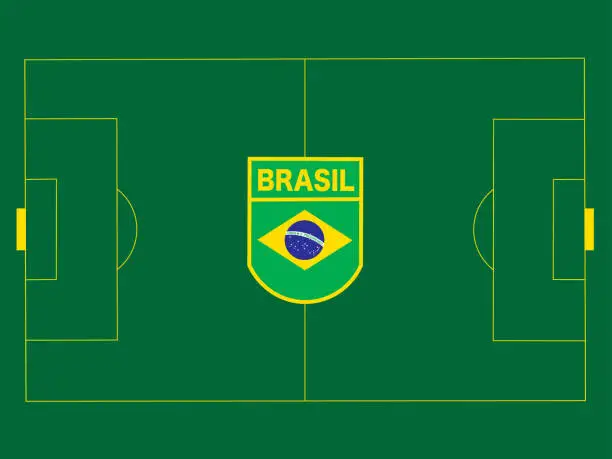 Vector illustration of Brazil football field