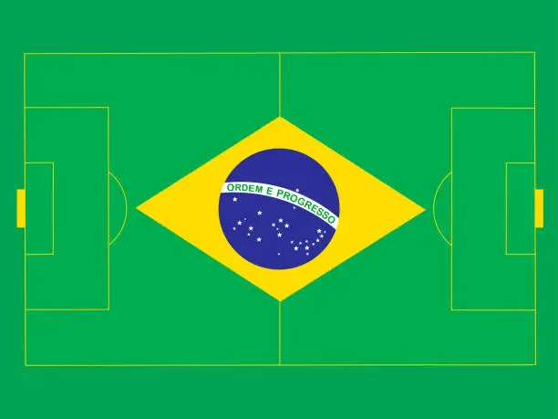 Vector illustration of Brazil football field