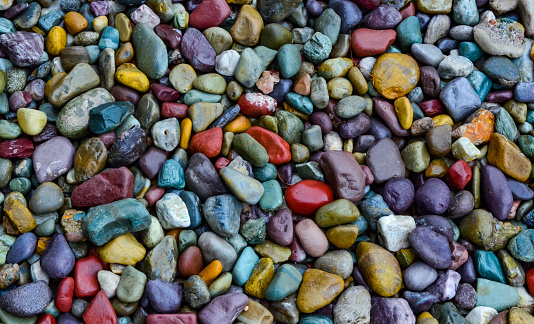 Multi-colored pebbles in the interior, round colored pebbles. Montana