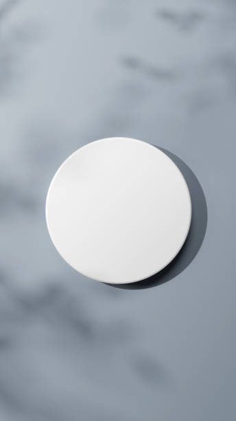 istock 3D Illustration.White column base on gray background. Shadow of tree leaves.(overhead) (Vertical) 2021369735