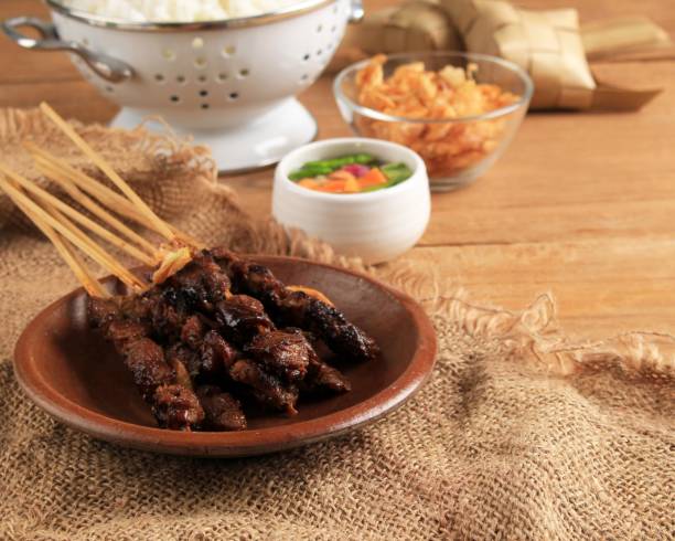 istock Homemade Indonesian Lamb Satay (Sate Kambing) is Popular Menu for Idul Adha (Eid al Adha).  S 2021427306