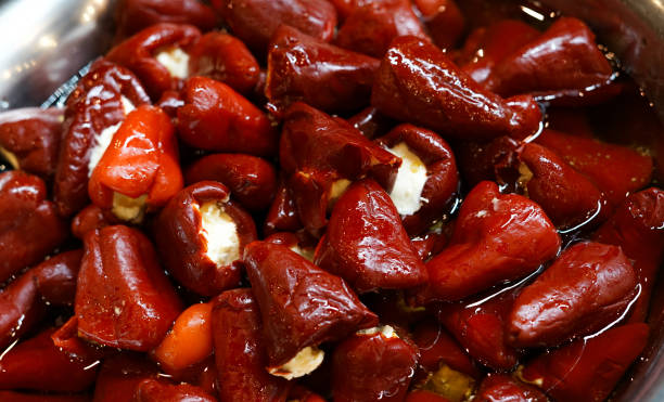 istock Creamy cheese stuffed sweet peppers. 2021432065