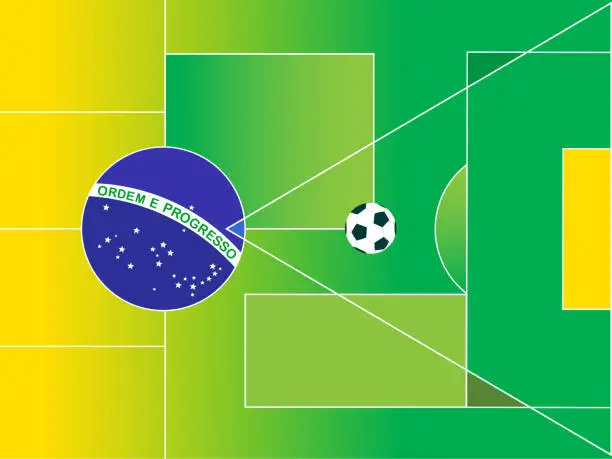 Vector illustration of Brazil football geometry