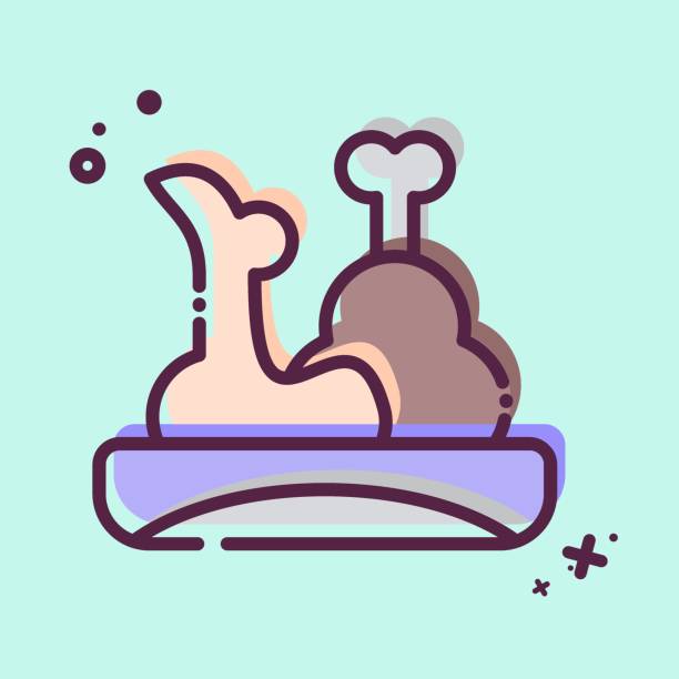 ikona udko z kurczaka. związana z symbolem pikniku. styl mbe. prosty projekt edytowalny. prosta ilustracja - turkey burger audio stock illustrations