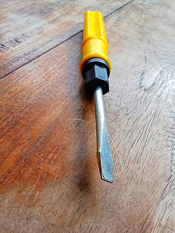 A screwdriver on the table