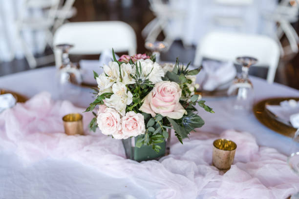 istock Wedding Reception Pink Centerpiece Details 2021579644