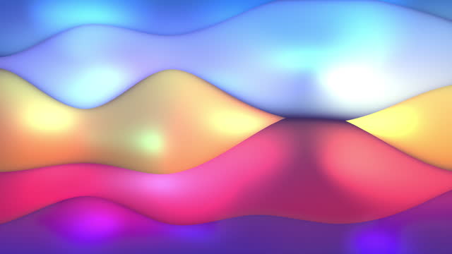 Abstract 3D loop background. Squishy horizontal waves.
