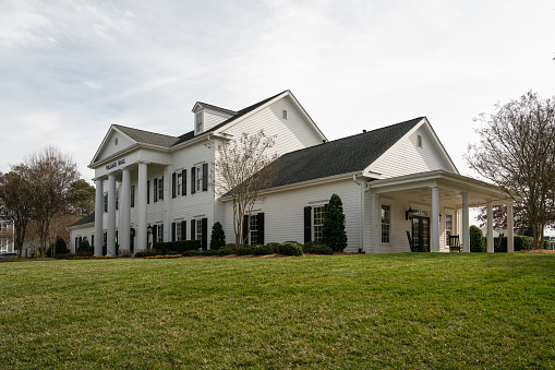 Fort Mill, South Carolina, United States - 18 Feb 2024:  Village Hall at Baxter Village in Fort Mill, South Caorlina.