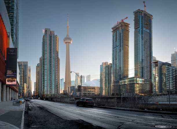 Toronto, Canada - March 18 2020: Toronto recession during the coronavirus crisis，The street is empty
