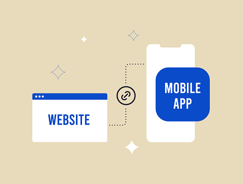 Universal Links seamlessly navigate users to mobile app or website content, ensuring consistent access regardless of app installation, enhancing user experience. Isolated vector illustration.