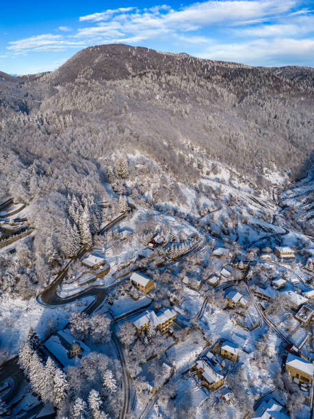 istock Dardha in snow, Albanian Village 2021755147