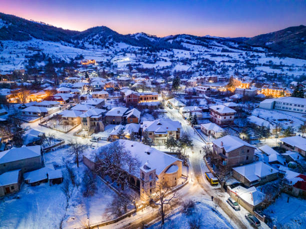 istock Voskopoja, Albanian Village by night 2021757295