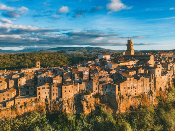 istock Pitigliano, Tuscan medieval town from drone 2021772038