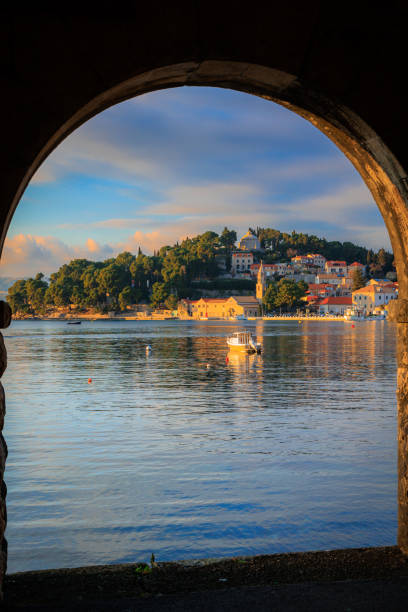 istock Cavtat, Croatian sea town at sunset 2021777372