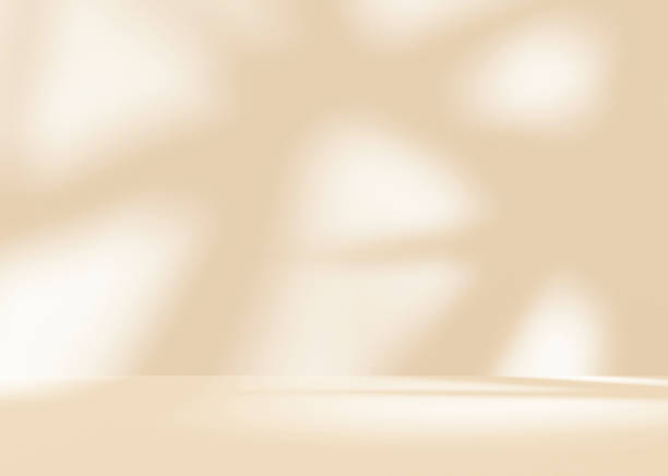 istock Empty cream beige orange room studio with sunlight effect shadow of tree overlay. 2021806941