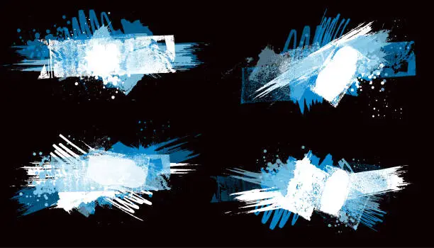 Vector illustration of Grunge blue paint textured vector paint splash