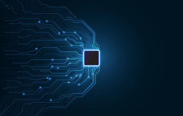 leiterplatte. technologischer hintergrund. central computer prozessoren cpu-konzept. motherboard digital-chip. - cpu stock-grafiken, -clipart, -cartoons und -symbole