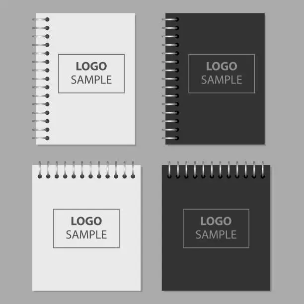 Vector illustration of Realistic vector notebook set