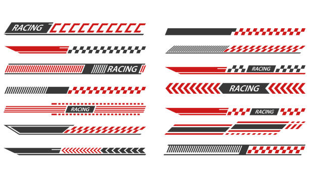 illustrations, cliparts, dessins animés et icônes de ensemble de vecteurs de bandes de course sportive - faire la course
