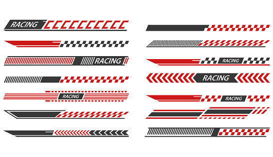 Sports racing stripes vector set