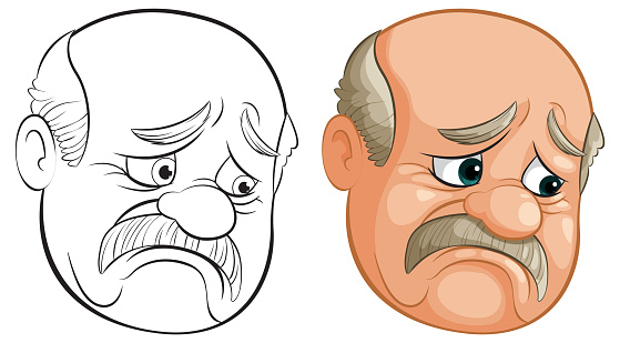 Two faces showing different sad expressions