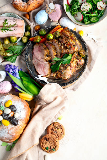 istock Easter dinner. Traditional food. Family spring event. 2021983403