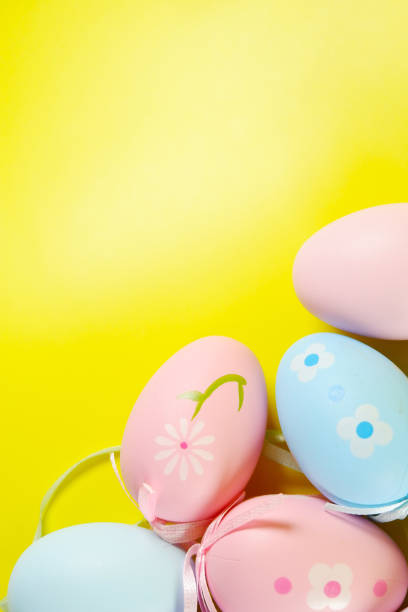 Colorful plastic Easter eggs, decoration