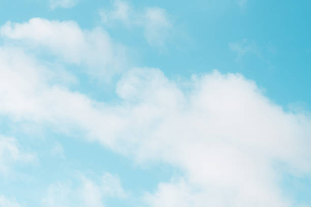 Sky Blue,Cloud Background,Horizon Spring skyline white fluffy clouds in vivid cyan vintage tone,Backdrop Summer sky over beach,Landscape nature sunrise with beauty cloudy bright light in winter