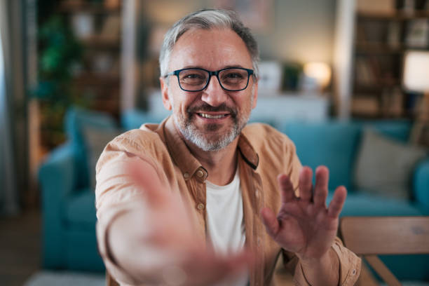 istock Close-up portrait of a mature man explaining something. 2022104208