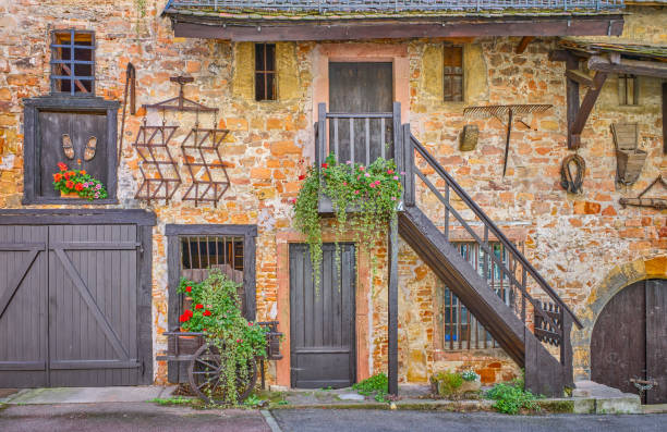 Colmar, France - September 21, 2022: The courtyard of a medieval granary in the old town