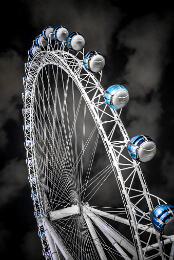 People ride London Eye on May 14, 2012 in London. The Eye is the tallest ferris wheel in Europe.