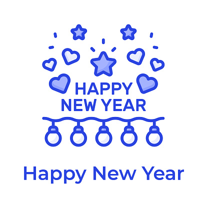 Happy new year celebration vector design, ready to us modern icon