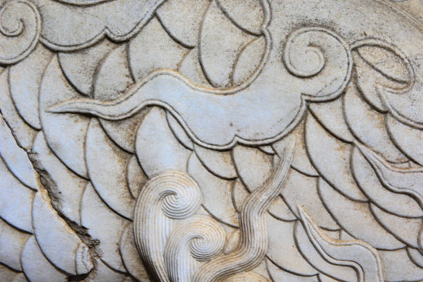 istock Vintage ornament on the stone. Close-up seamless texture. Stone texture. Embossed pattern. 2022116987