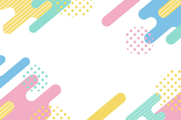 stockillustraties, clipart, cartoons en iconen met pastel color abstract pattern background frame_vector illustration - popart