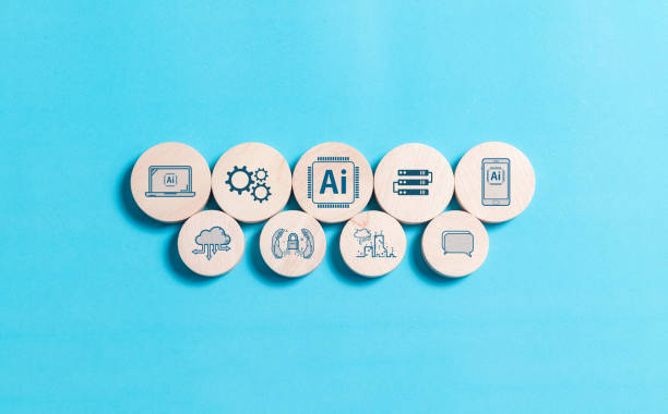 istock AI technology, AI artificial intelligence technology icons on circle wooden block for technology smart robot science. innovation futuristic. 2022234746