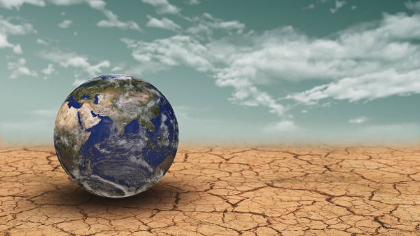 istock Climate Change with Drought Earth Planet on Cracked Land 2022237325